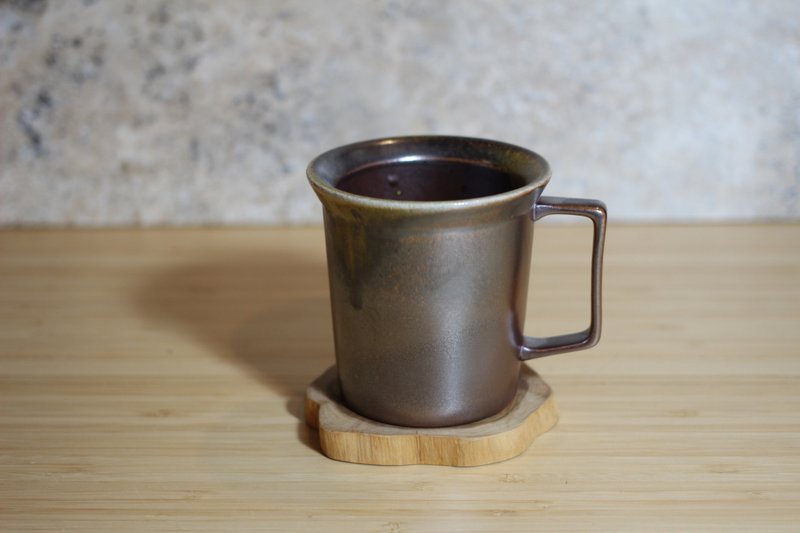 【送禮好物】240ml 柴燒古銅金 方韻杯 咖啡杯 台灣鶯歌製 - 咖啡杯/馬克杯 - 瓷 