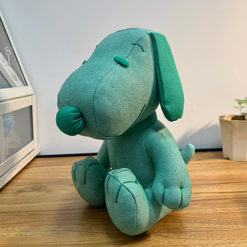 獨家 綠色牛仔布 Snoopy玩偶 史努比娃娃 - 公仔/玩偶 - 聚酯纖維 綠色
