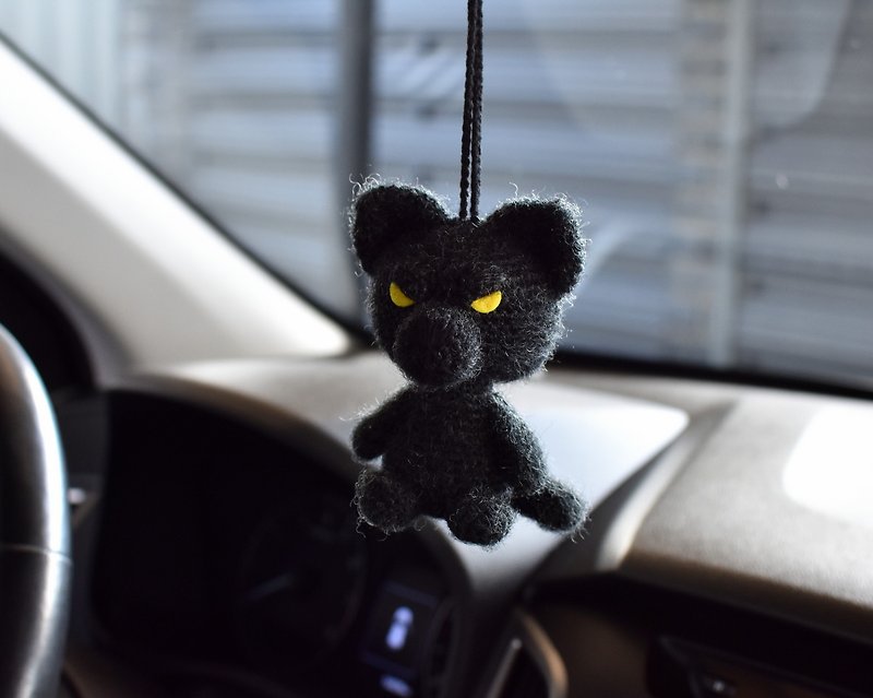 Michigan Dogman / Gift for Cryptozoology fan / Rear view mirror / Cryptid plush - 玩偶/公仔 - 棉．麻 灰色