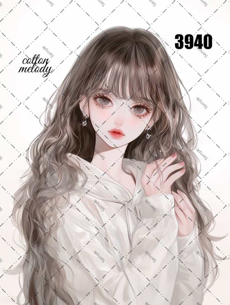 original sticker no.3940 人物ステッカー オリジナルステッカー オリジナル人物ステッカー 装飾ステッカー cotton melody - 貼紙 - 紙 
