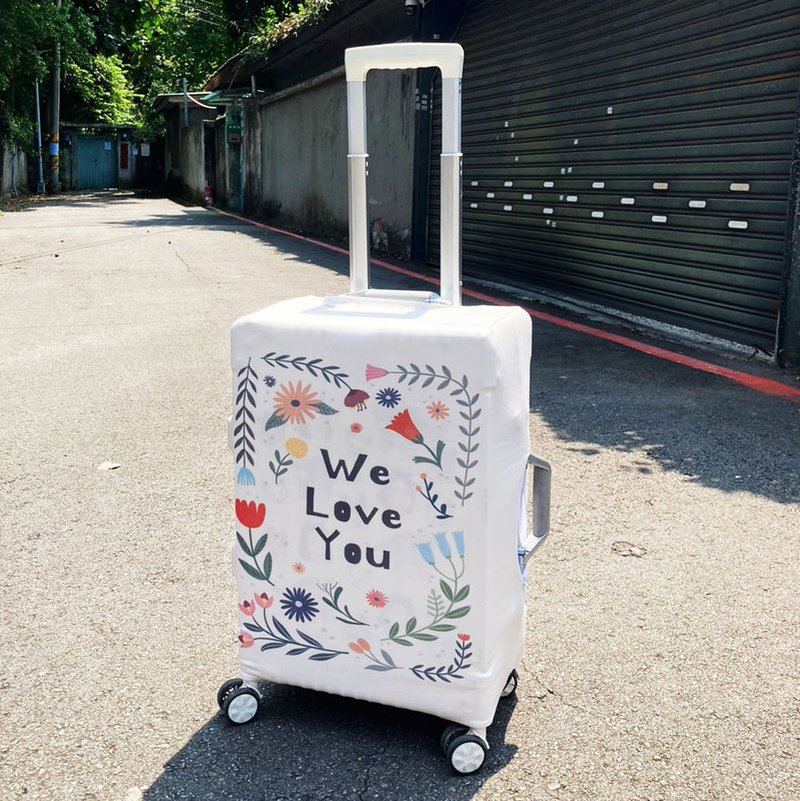 【客製化禮物】花花款 行李箱套   中間文字可以更改 - 行李箱/旅行袋 - 其他材質 多色