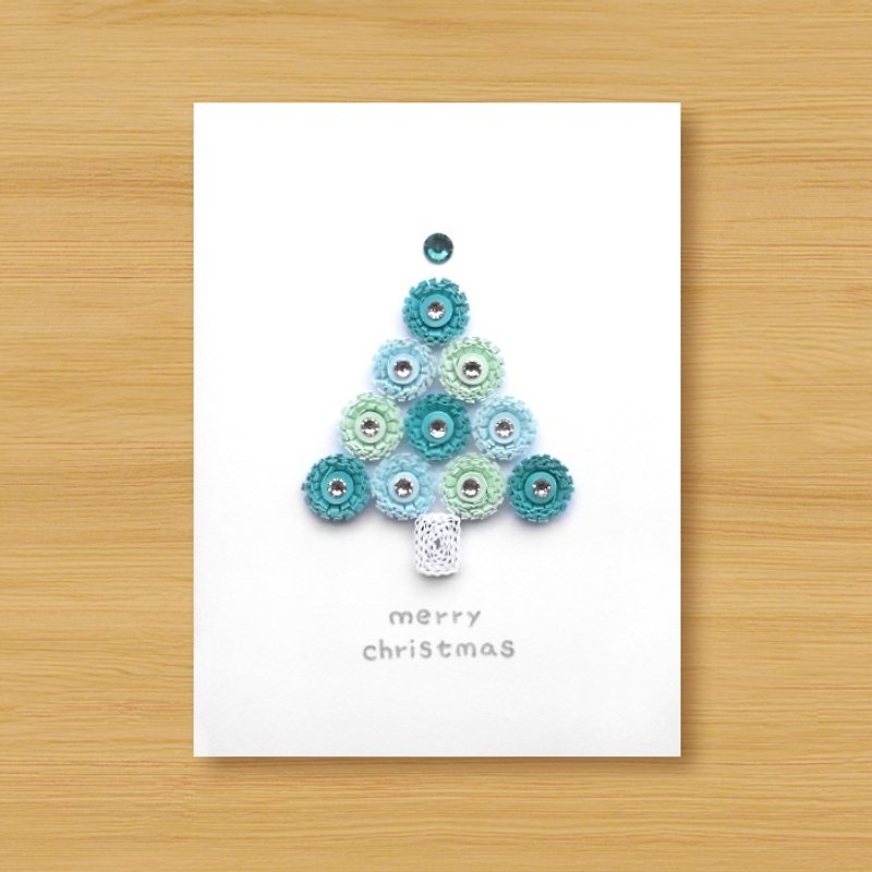 手作りロール紙のカード_花のクリスマスツリーD ...クリスマスカード、クリスマス - カード・はがき - 紙 グリーン