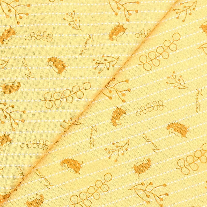 棉麻布料(漂浮森林)起司黃 - 編織/刺繡/羊毛氈/縫紉 - 棉．麻 橘色