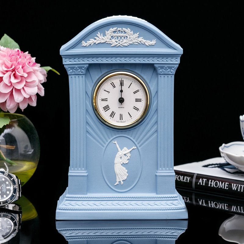 英國製Wedgwood Jasper精典2000千禧年陶瓷時鐘座鐘 書房客廳擺飾 - 其他 - 瓷 