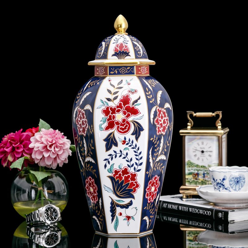 Limited to 250 British made Royal Worcester Hancock paneled Regent bone china large vase general jar - Pottery & Ceramics - Porcelain 