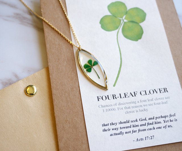 Four Leaf Clover Flower Necklace