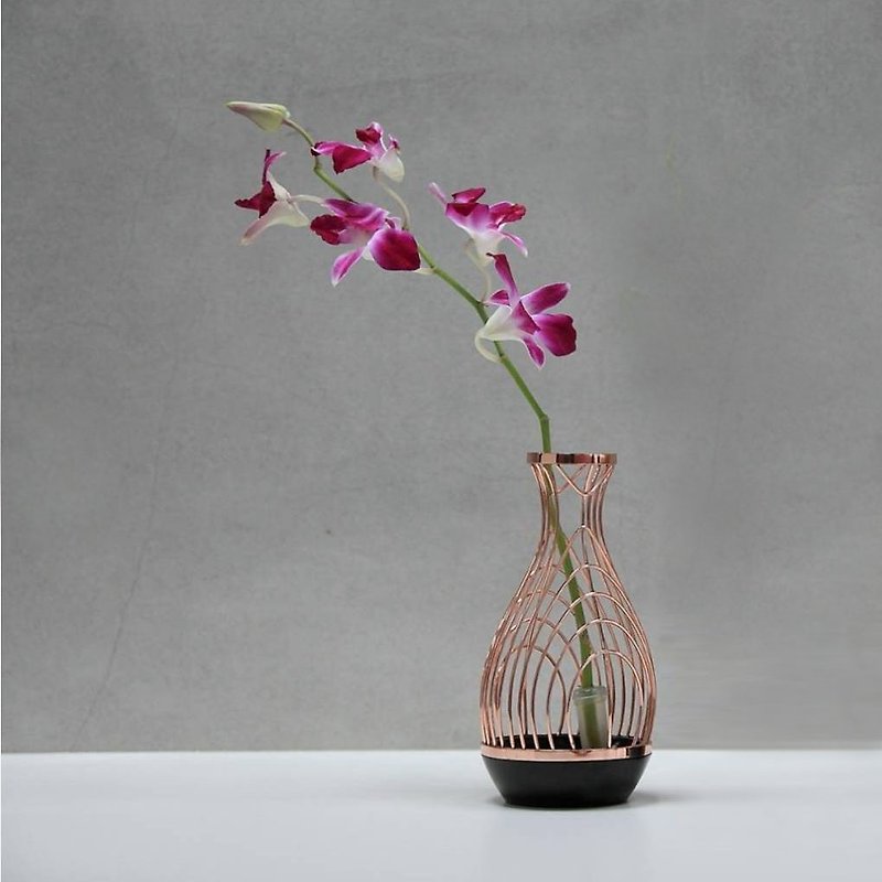 【Geway】Virtual and Real Landscape Series-Curved Flower Vessel (Rose Gold)_Housewarming_Gaosheng_Newlywed_Gift - Plants - Other Metals Gold