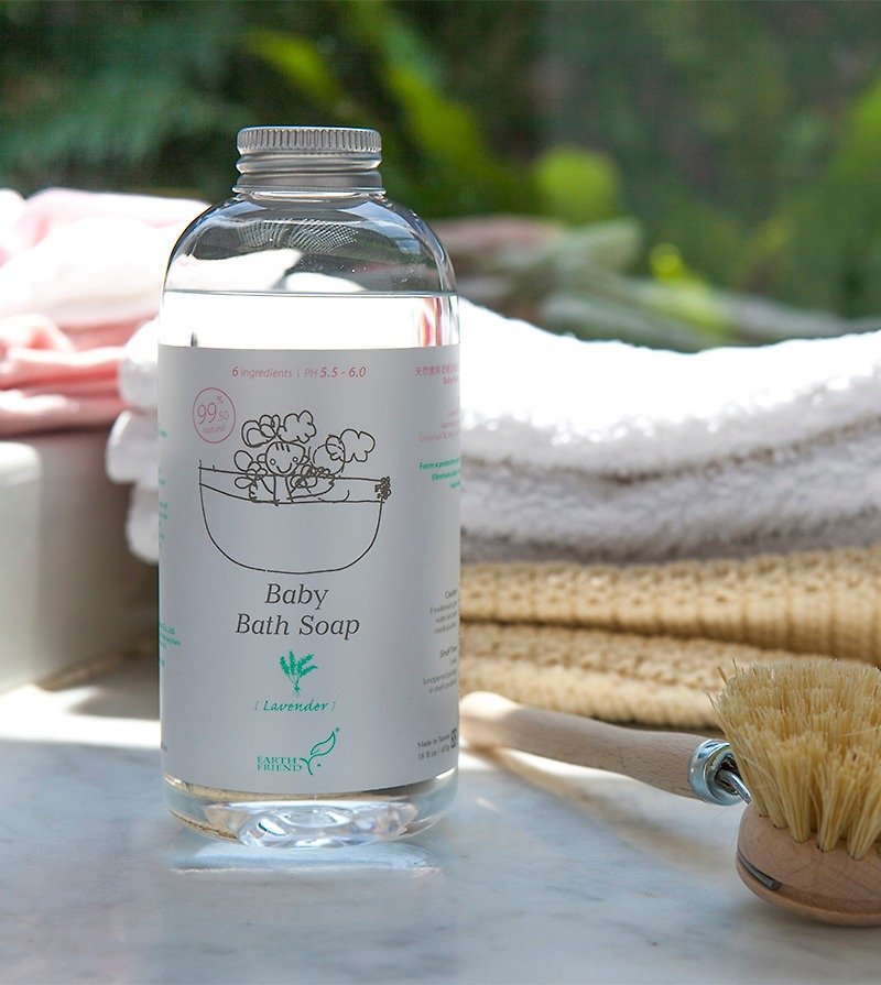 【EARTH FRIEND】Baby Bath Soap(Lavender) 473g / bottle - ครีมอาบน้ำ - พืช/ดอกไม้ 