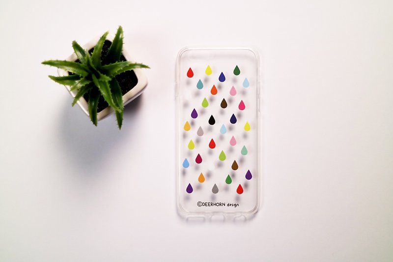 Deerhorn design / color antlers raindrop phone shell iPhone 6s / 6 transparent soft shell - เคส/ซองมือถือ - พลาสติก หลากหลายสี