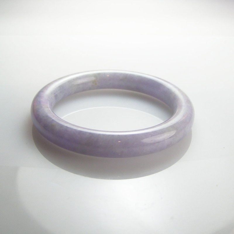 Jade bracelet bean seed violet round bone natural A grade jade bracelet - สร้อยข้อมือ - หยก สึชมพู