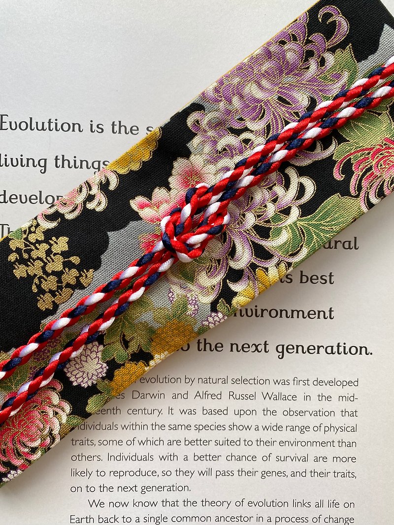 Chrysanthemum romantic tan Japanese style double-use headband with rope - ที่คาดผม - ผ้าฝ้าย/ผ้าลินิน หลากหลายสี