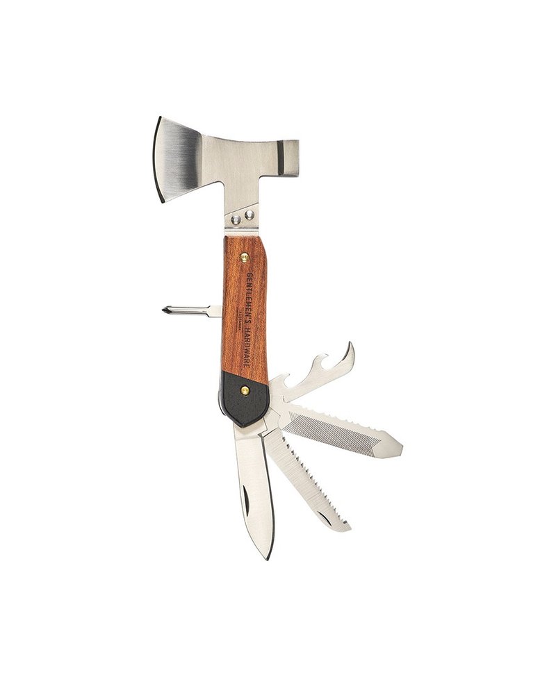 英國Gentlemen's Hardware10合一頂級不鏽鋼多功能斧頭工具組 - 露營用品 - 不鏽鋼 咖啡色