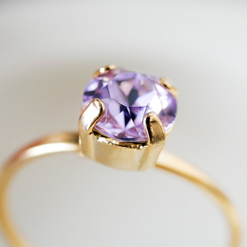 Swarovski Crystal/Delicate Simple Ring/Violet - แหวนทั่วไป - คริสตัล สีม่วง