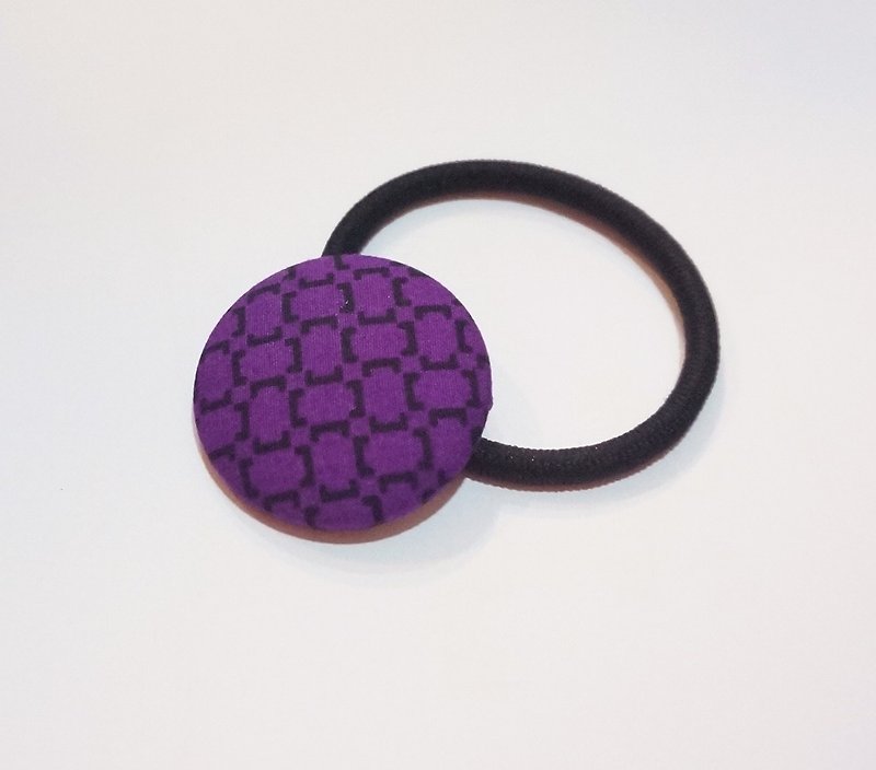 Sienna bag button elastic black hair ring black bracelet - Hair Accessories - Cotton & Hemp Purple
