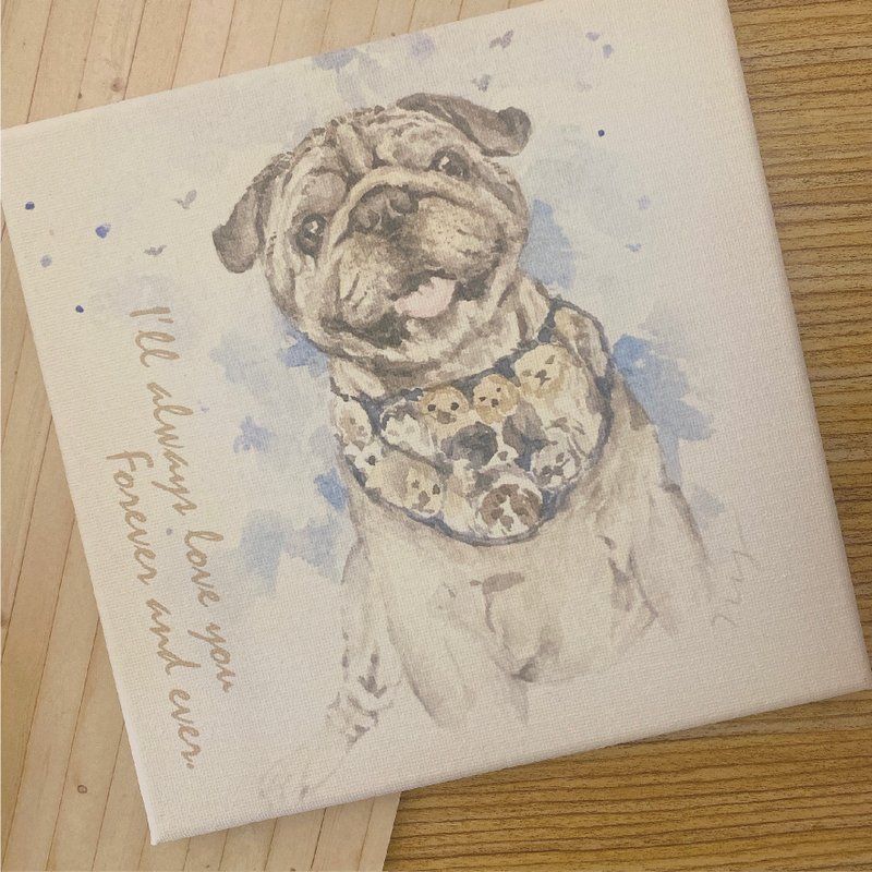 【艾米薇兒 客製化】 寵物 水彩風 印刷無框畫 - 似顏繪/客製畫 - 其他材質 