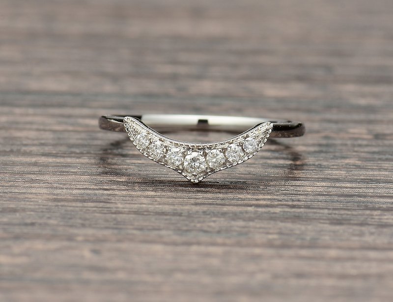 Crown diamond ring in 18K White Gold, Eternity Ring, Bridal ring, Promise Ring - General Rings - Diamond Gold
