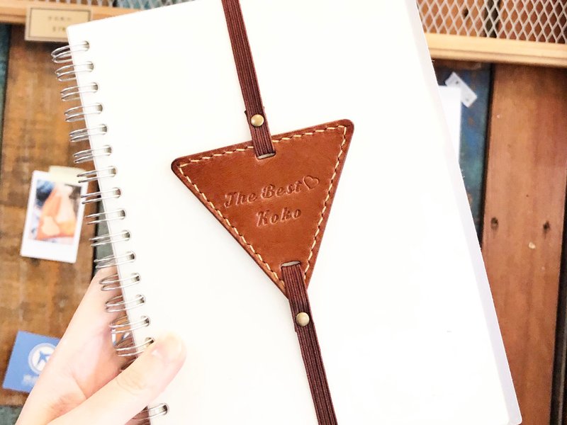 Finished product manufacturing-Triangular bookmark original handmade leather bookmark Wenqing vegetable tanned leather Italian leather - ที่คั่นหนังสือ - หนังแท้ สีนำ้ตาล