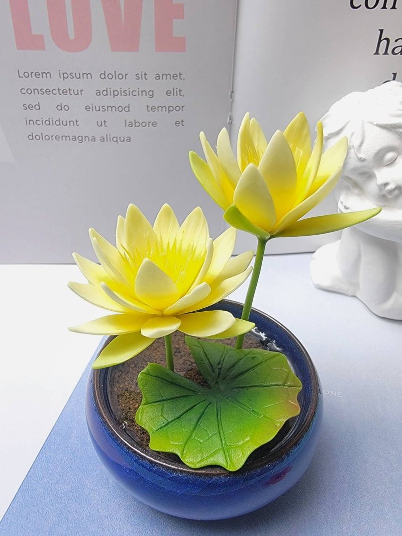 冷瓷土/黏土花藝-睡蓮小盆栽/送禮 - 植栽/盆栽 - 黏土 
