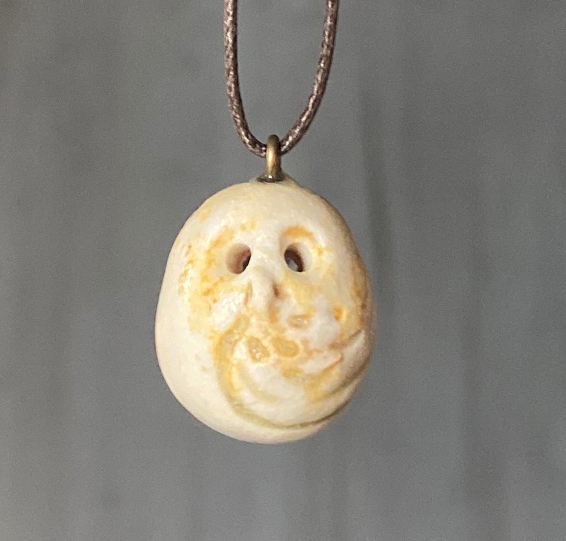 Firewood Essential Oil Necklace - Sideways White Owl - Necklaces - Pottery Khaki