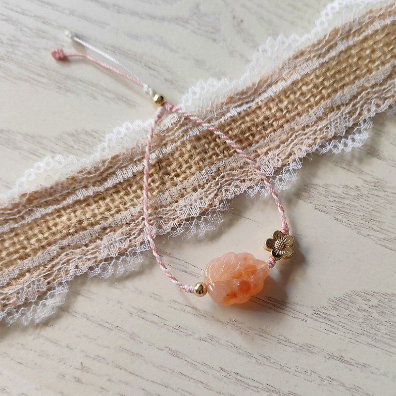 Lucky Bracelet/Coral Jade Get Rich/Silk Wax Thread/Handmade Tie Rope - สร้อยข้อมือ - วัสดุอื่นๆ หลากหลายสี