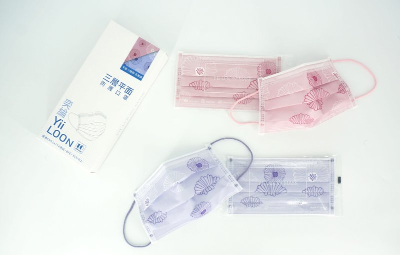 [Made in Yilun Taiwan] Adult flat protective mask_Little Daisy-Flower and Fruity/10 pieces - Face Masks - Other Materials Pink