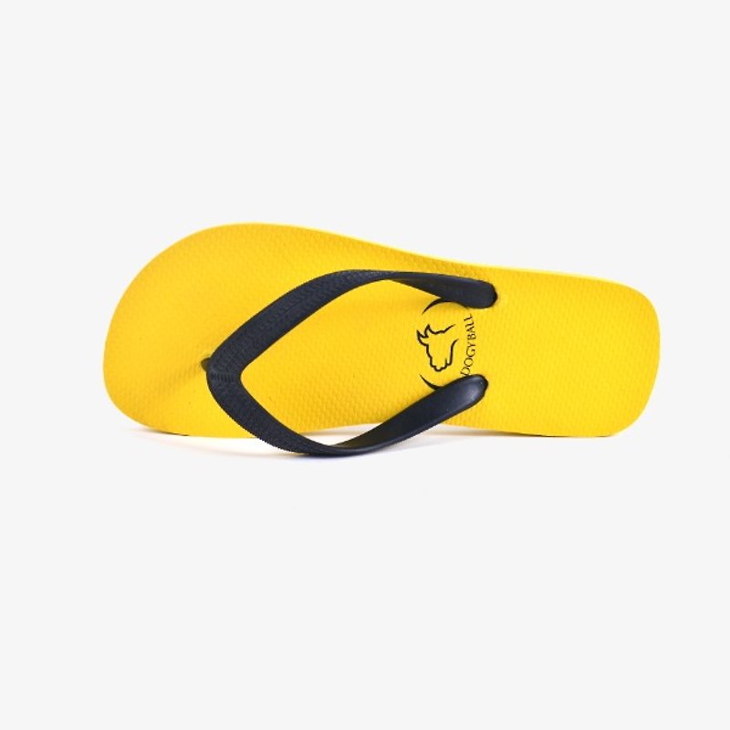 【Dogyball】畢業貼心小禮 橡膠材質人字夾腳拖鞋 - 芥末黃 - 拖鞋 - 橡膠 黃色