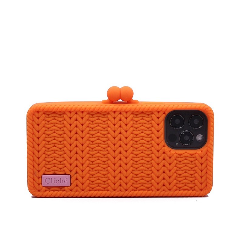 iPhone 12/12Pro / 12 Pro Max Knitted Case-Orange - เคส/ซองมือถือ - ซิลิคอน สีส้ม