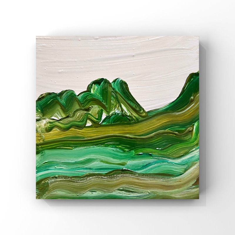 Green Ireland Landscape Abstract Art Irish Countryside Painting Highlands Hills - 海報/掛畫/掛布 - 其他材質 綠色