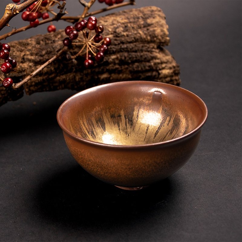Pottery Workshop│Vientiane Tianmu Tea Bowl - ถ้วยชาม - ดินเผา สีทอง