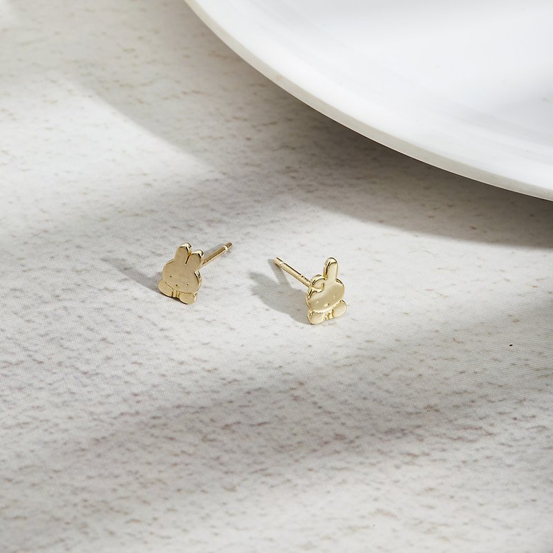 【Pinkoi x miffy】Miffy & Dan silver earrings - Necklaces - Sterling Silver White