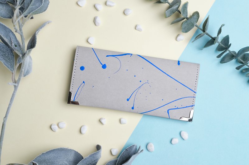 [Environmental protection and sustainability] the splash | ink series | long silver bag - Wallets - Paper 