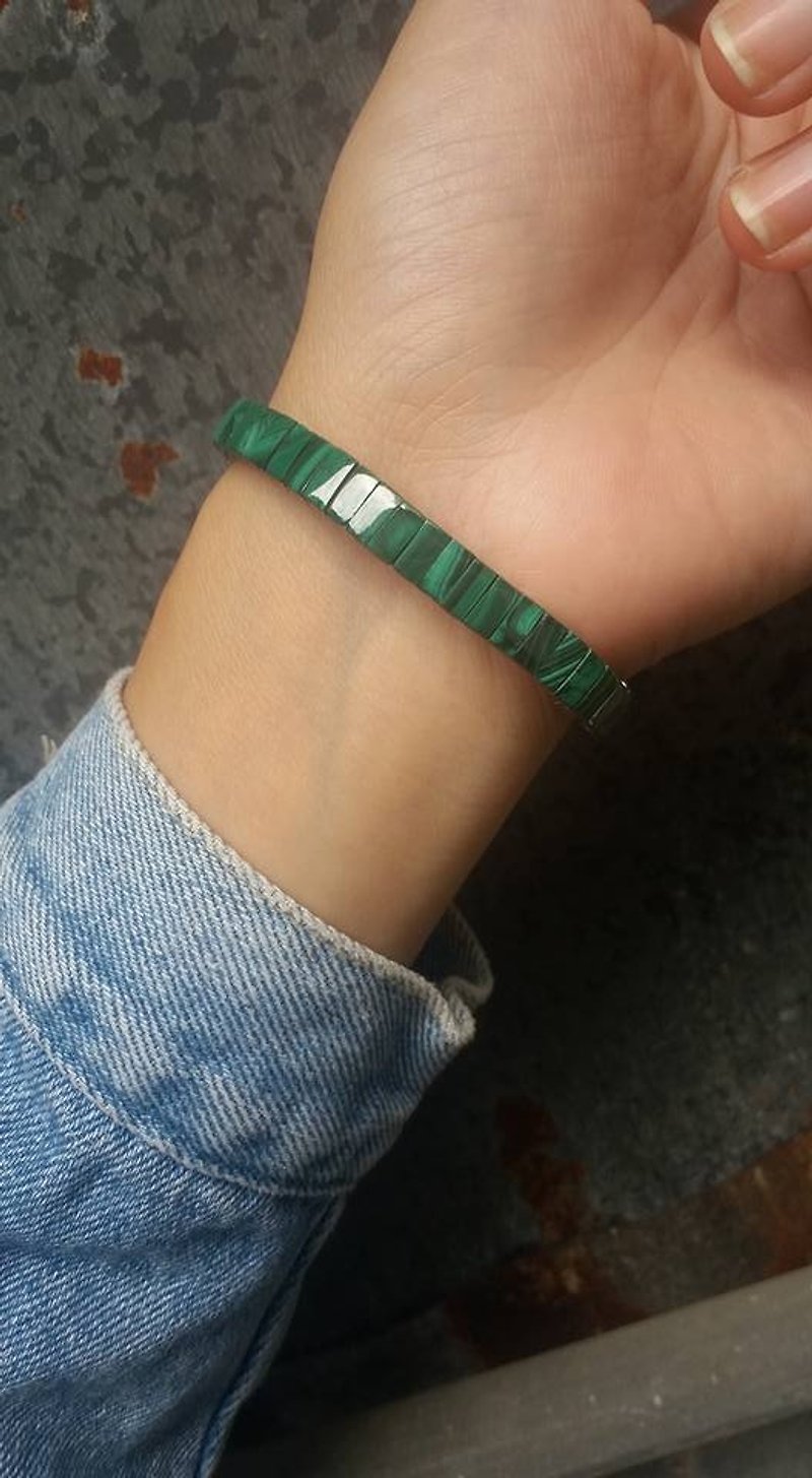 【Lost And Find】Natural  Malachite bracelet - สร้อยข้อมือ - หิน สีเขียว