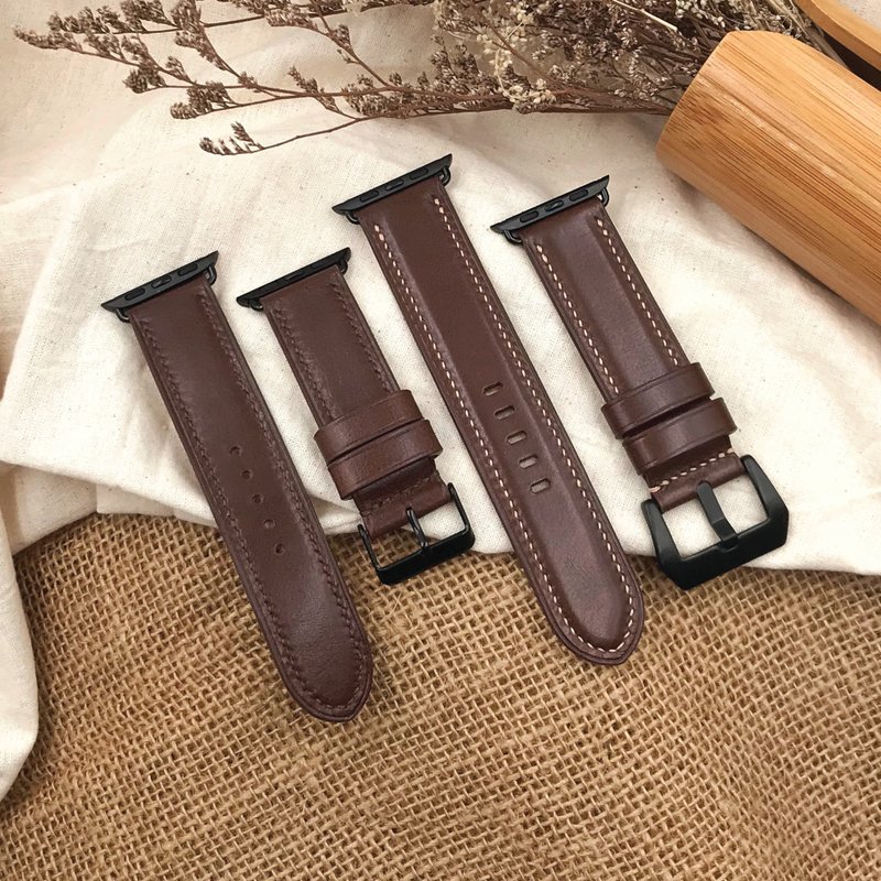 【Apple Watch Strap】Calf Collection | Luxury | Handmade Leather in Hong Kong - Watchbands - Genuine Leather Multicolor