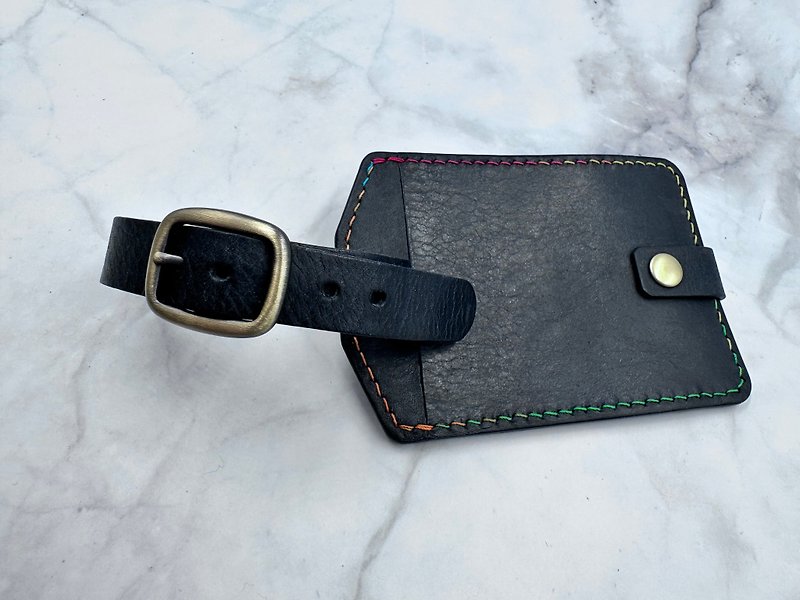 【Customized gift】Travel luggage tag / Italian high-quality vegetable tanned leather / free branding or bronzing - Luggage & Luggage Covers - Genuine Leather 
