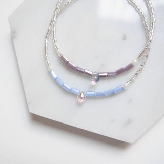 Goody Bag Lucky Bag Set·Water Drop Transparent Glass·Pale Blue Lavender·Imitation Pearl Bracelet
