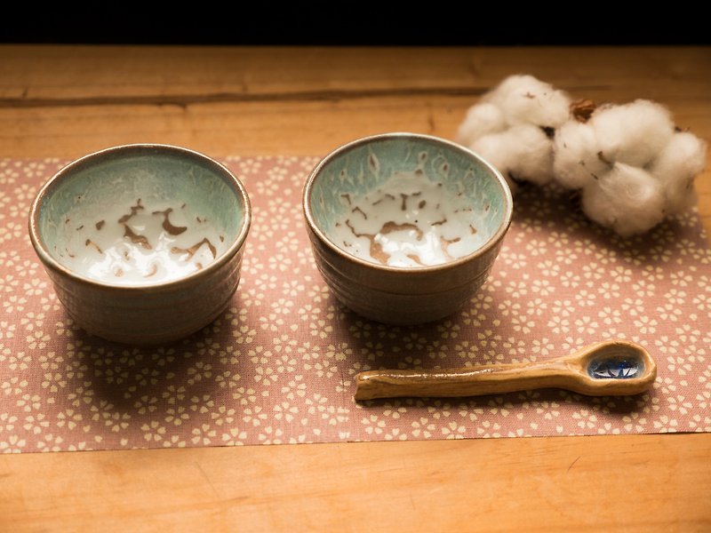 日式の浮冰雙色杯1組 - 茶壺/茶杯/茶具 - 陶 