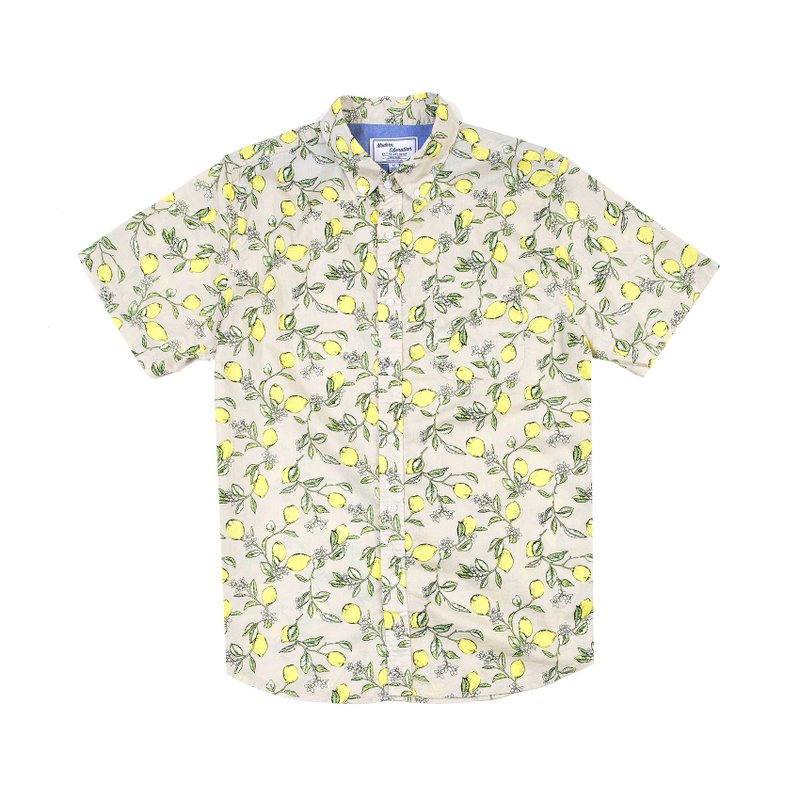 Men's Lemon Tree Shirt 檸檬樹襯衫 - 男襯衫/休閒襯衫 - 棉．麻 金色