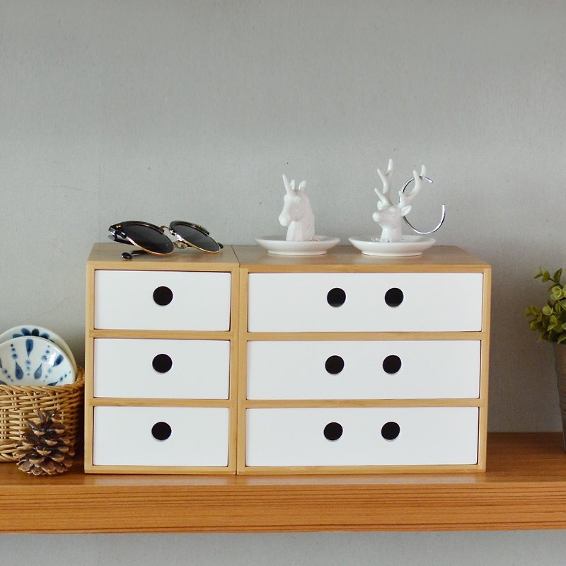 Three-layer storage wooden drawer box/home storage - Storage - Wood Khaki