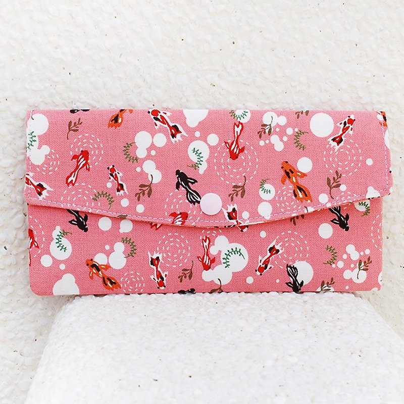 小さな金魚赤い封筒/書籍バッグ - ご祝儀袋・ポチ袋 - コットン・麻 ピンク