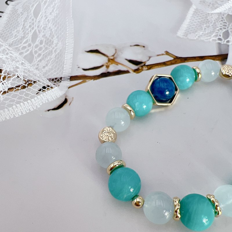 Stone| Aquamarine | Blue Phosphorite | Customized Bracelet - Bracelets - Crystal 