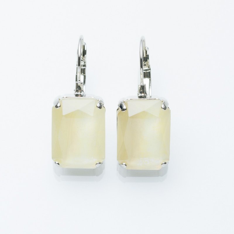 Eustoma lever back earrings - Earrings & Clip-ons - Glass Yellow