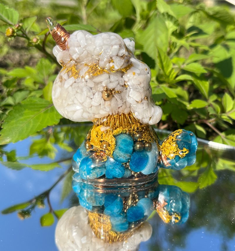 Orgonite 奧剛能量獨角獸-月光石+藍磷灰 大 - 擺飾/家飾品 - 半寶石 紫色