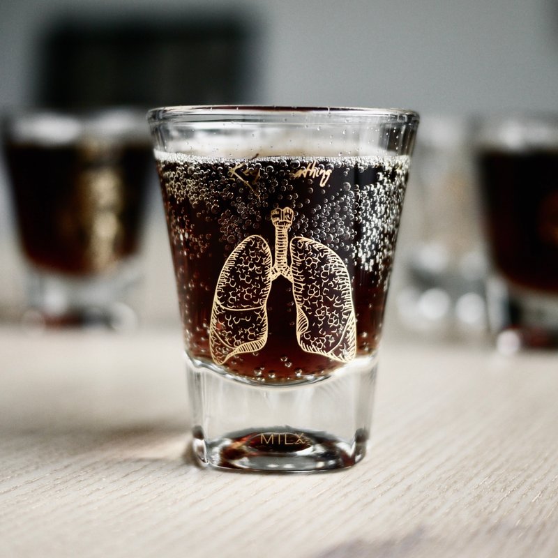 Give it a shot ! 肺臟烈酒杯 - 酒杯/酒器 - 玻璃 金色
