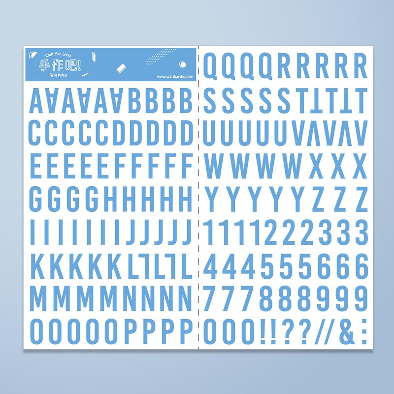 English Alphabet Stickers - Sky Blue - สติกเกอร์ - กระดาษ สีน้ำเงิน