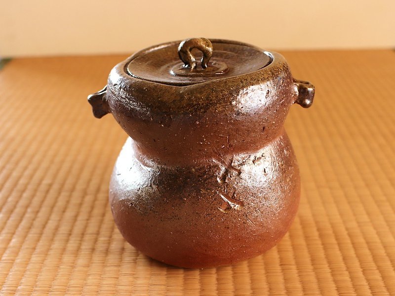 Bizen ware with ears (with paulownia box) ty-008 - Other - Pottery Brown