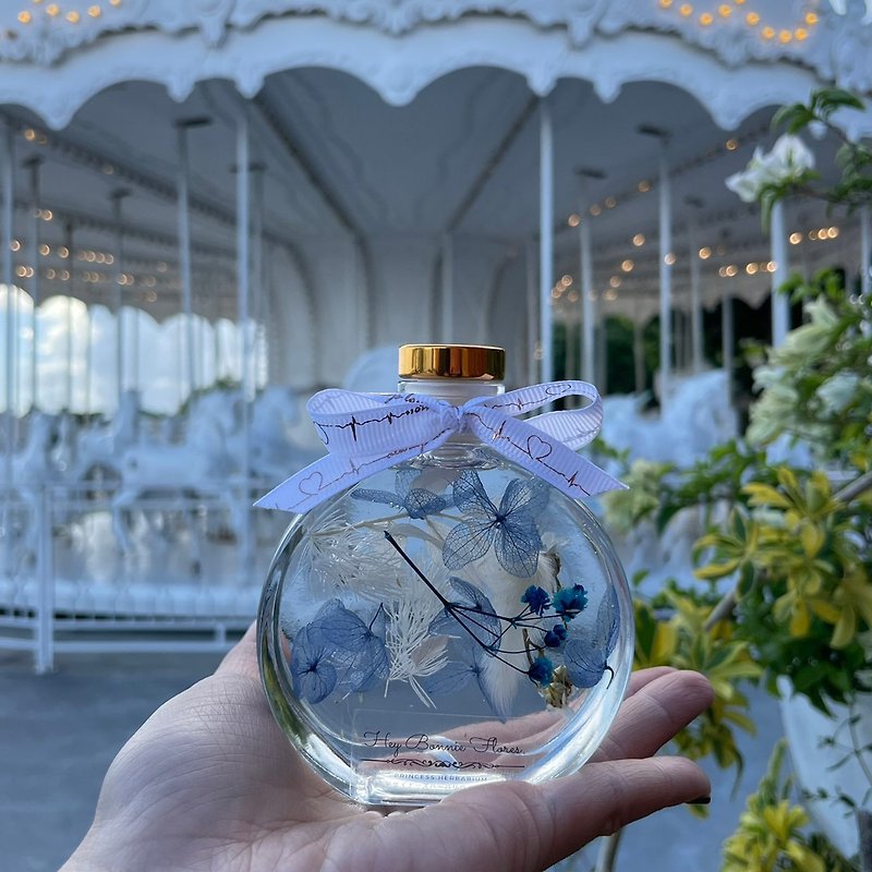 ゆったりと浮かぶ純粋なロマンチックな永遠の花の浮遊花瓶 LED ナイトライト カスタマイズされた彫刻 - ドライフラワー・ブーケ - 寄せ植え・花 