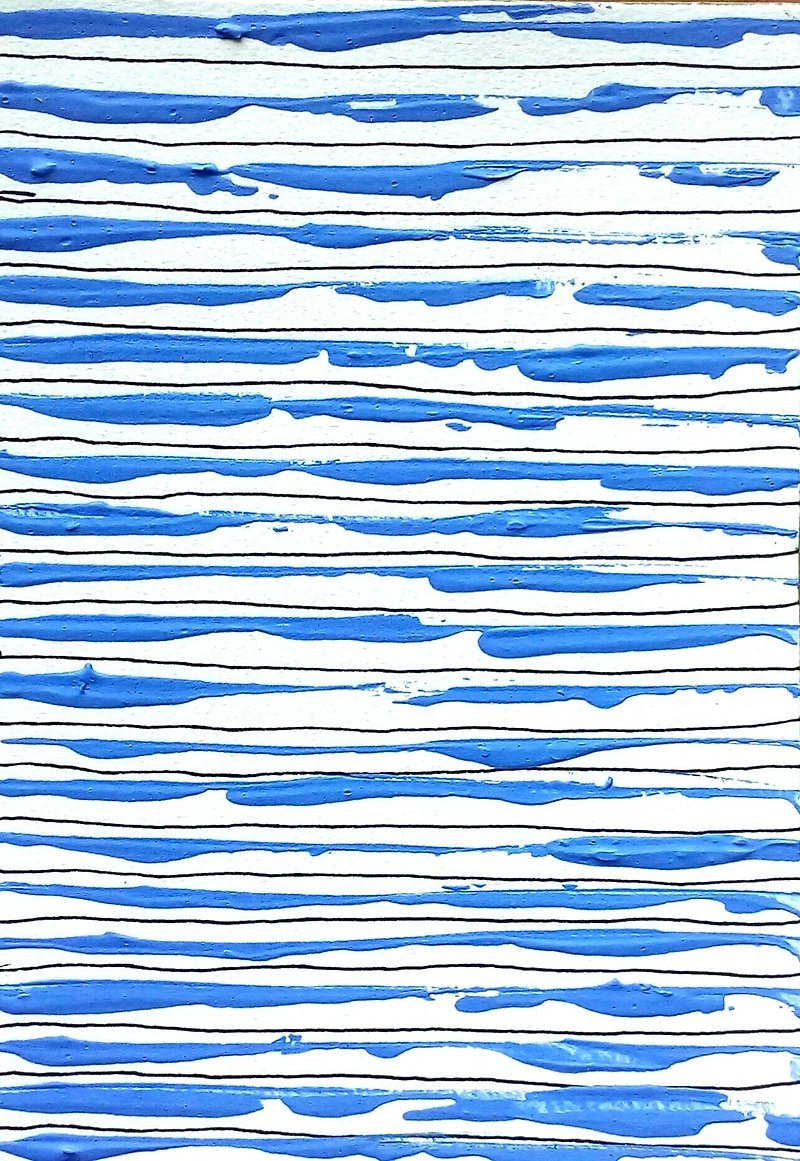 Quiet blue / A6 original painting - การ์ด/โปสการ์ด - กระดาษ สีน้ำเงิน