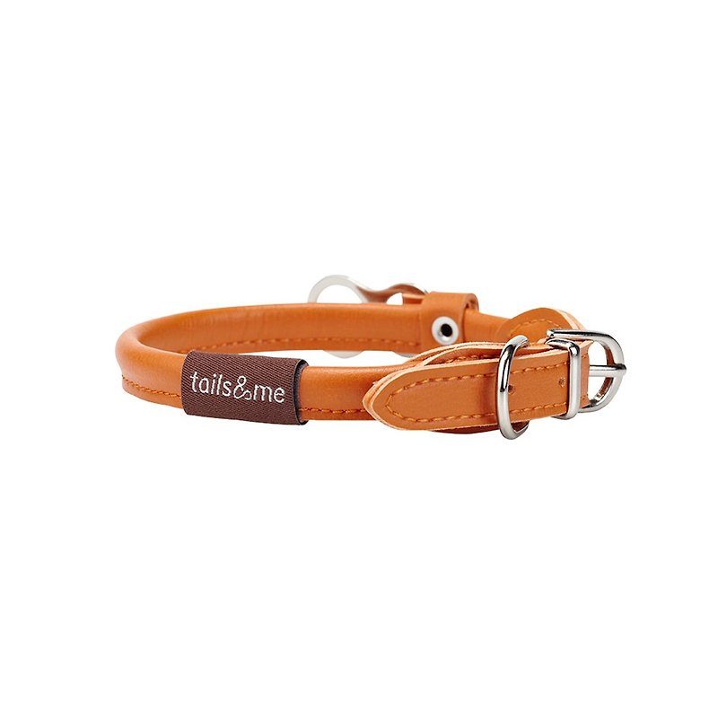 [tail and me] natural concept leather collar autumn maple orange M - Collars & Leashes - Faux Leather Orange