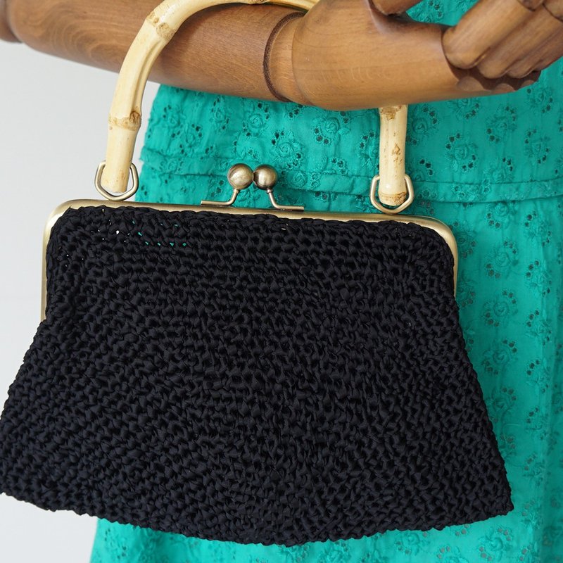 Ba-ba handmade Crochet Handbag No.C1610 - 手提包/手提袋 - 其他材質 黑色