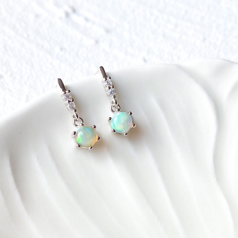 / Like Beads Like Jewels/ Opal Opal 925 Sterling Silver Handmade Natural Stone Earrings